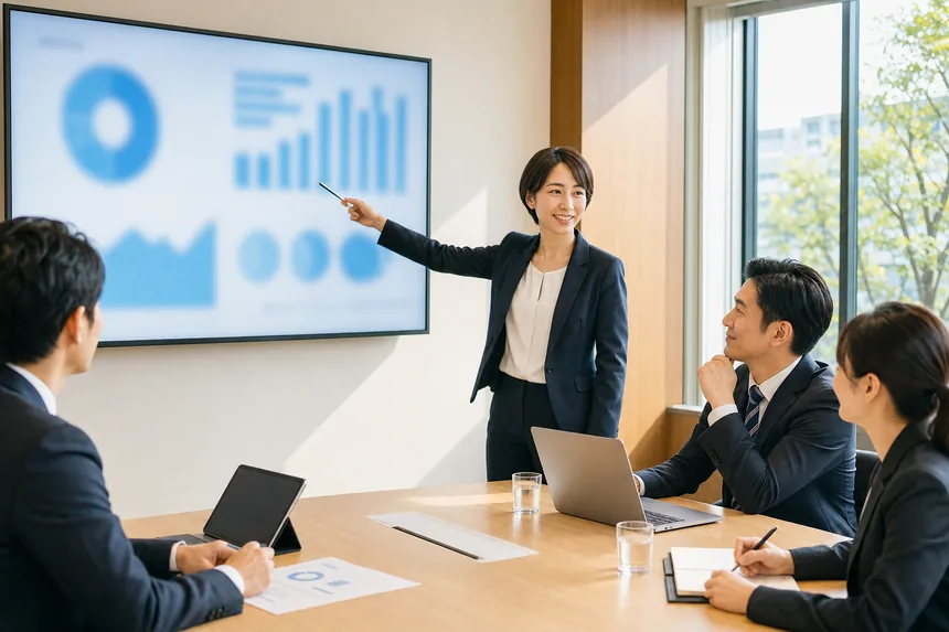 明るい会議室で、次の打ち手を決めるチーム