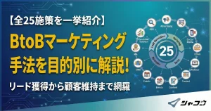 【全25施策を一挙紹介】BtoBマーケティング手法を目的別に解説！リード獲得から顧客維持まで網羅