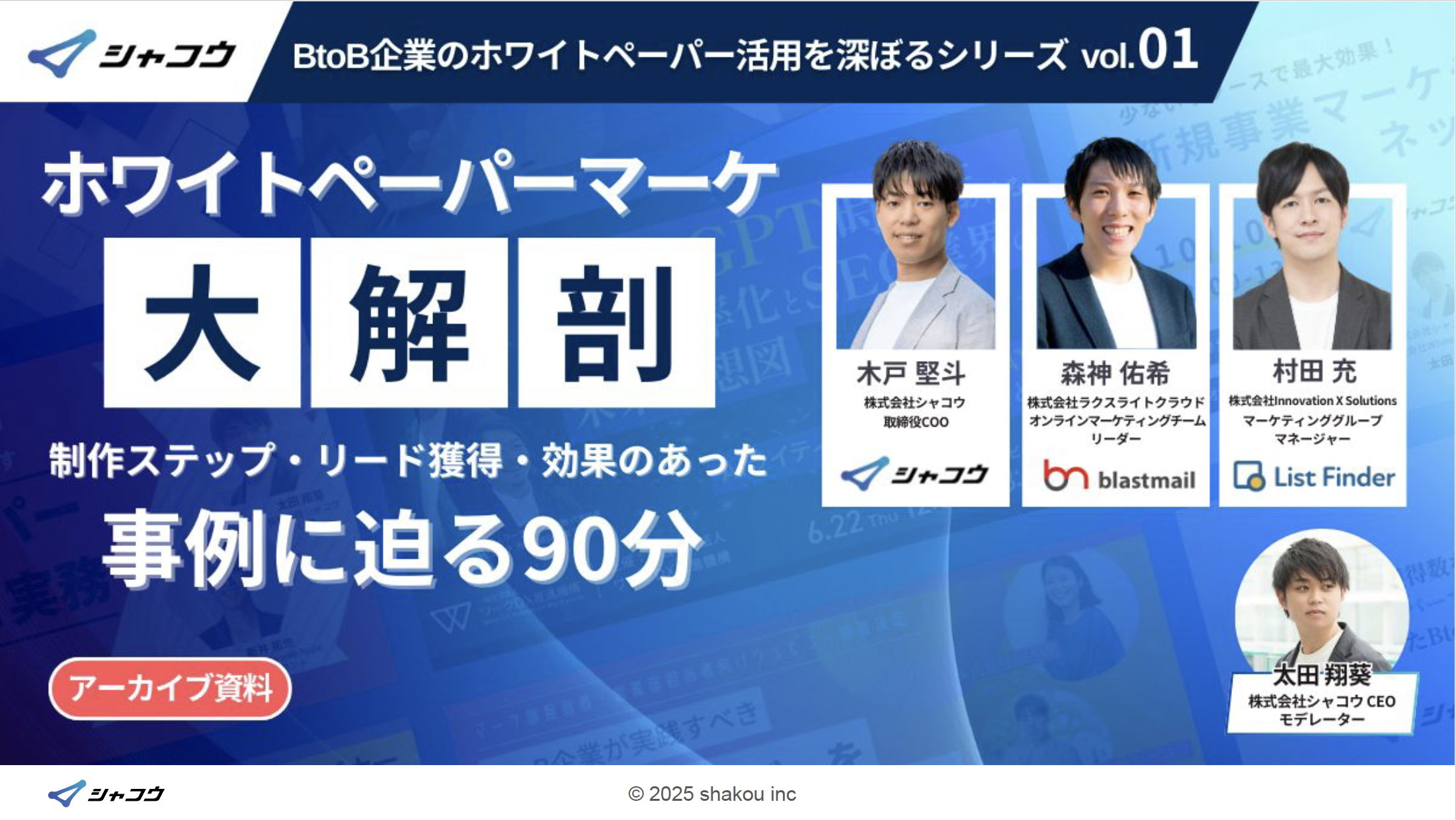 ホワイトペーパーマーケ大解剖 Vol1 制作ステップ・リード獲得・効果のあった事例に迫る90分 – イベント登壇資料