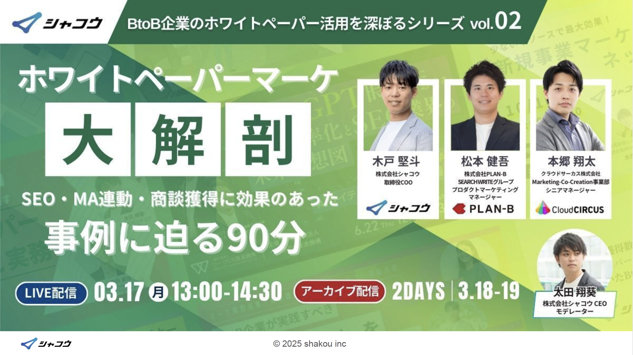 ホワイトペーパーマーケ大解剖 Vol2 SEO・MA連動・商談獲得に効果のあった事例に迫る90分 – イベント登壇資料