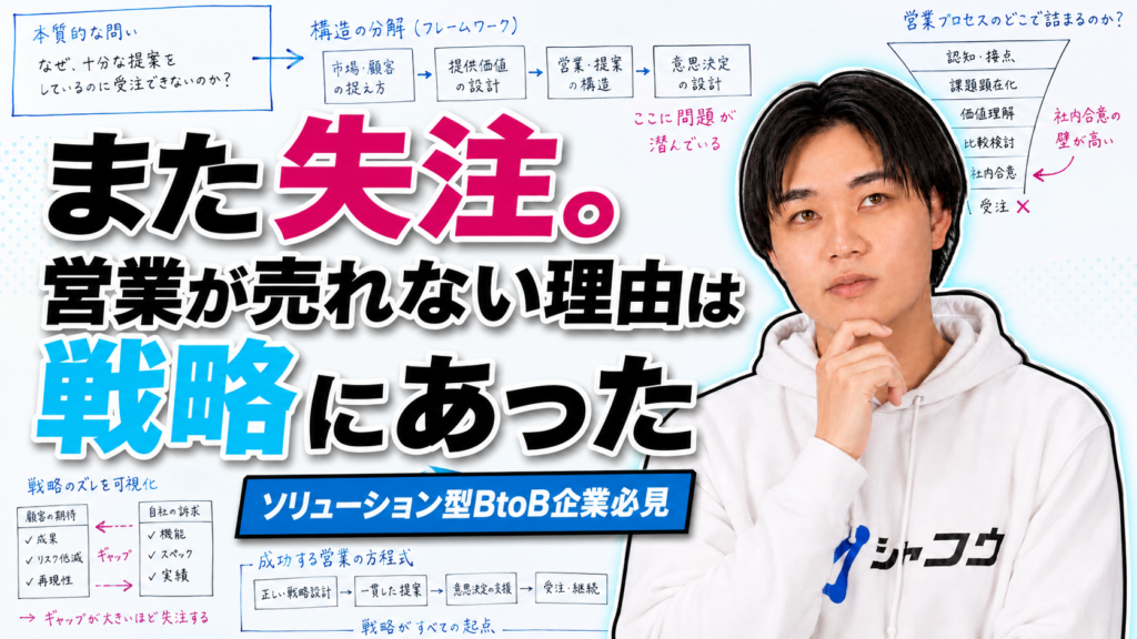 また失注。営業が売れない理由は戦略にあった?ソリューション型BtoB商材の営業戦略見直し論
