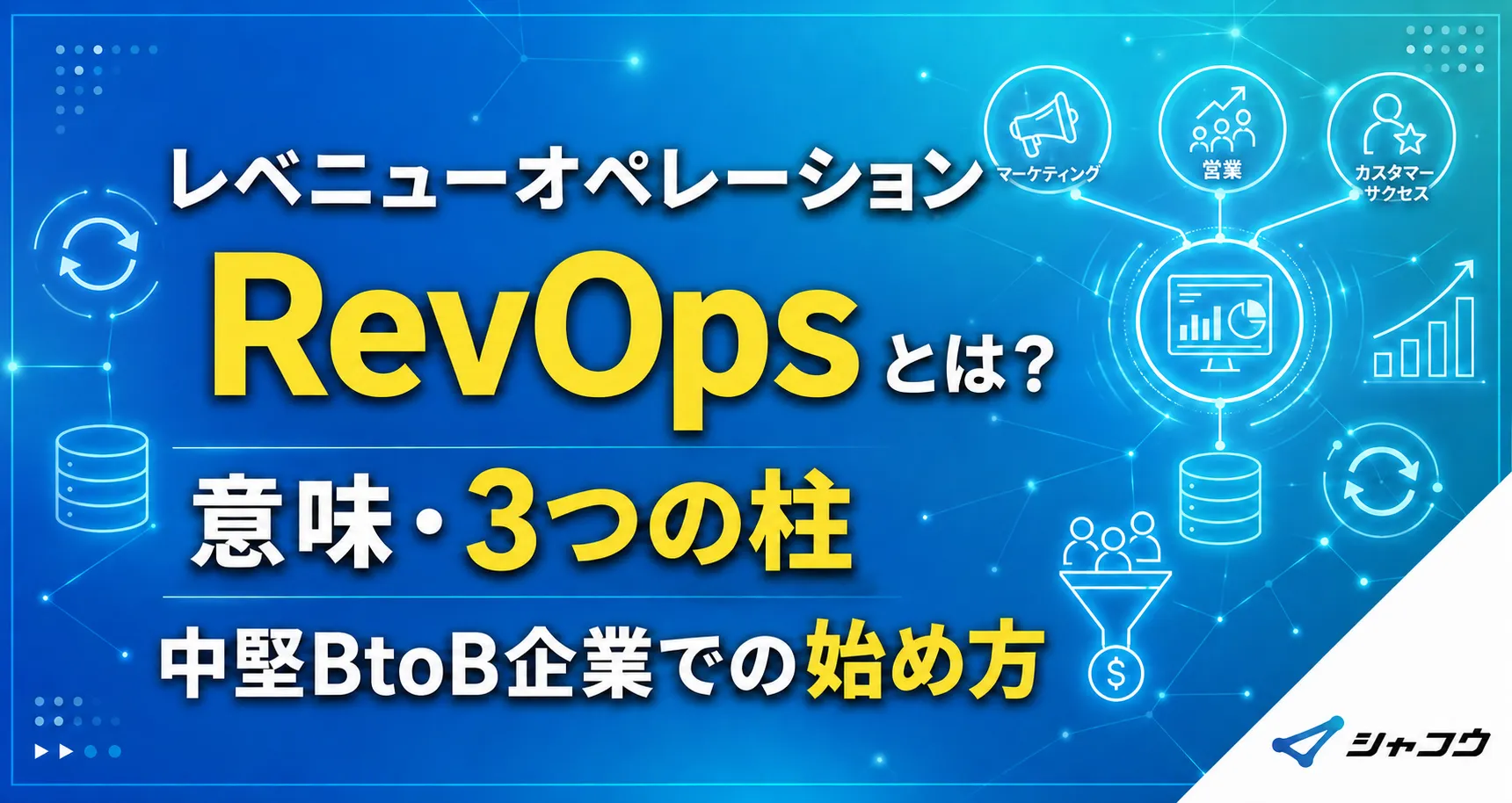 レベニューオペレーション（RevOps）とは？意味・3つの柱・中堅BtoB企業での始め方